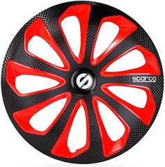 Enjoliveurs Sparco silicia noir/rouge