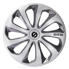 Enjoliveurs Sparco silicia argent/gris